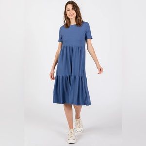 Elegant Blue Midi Dress